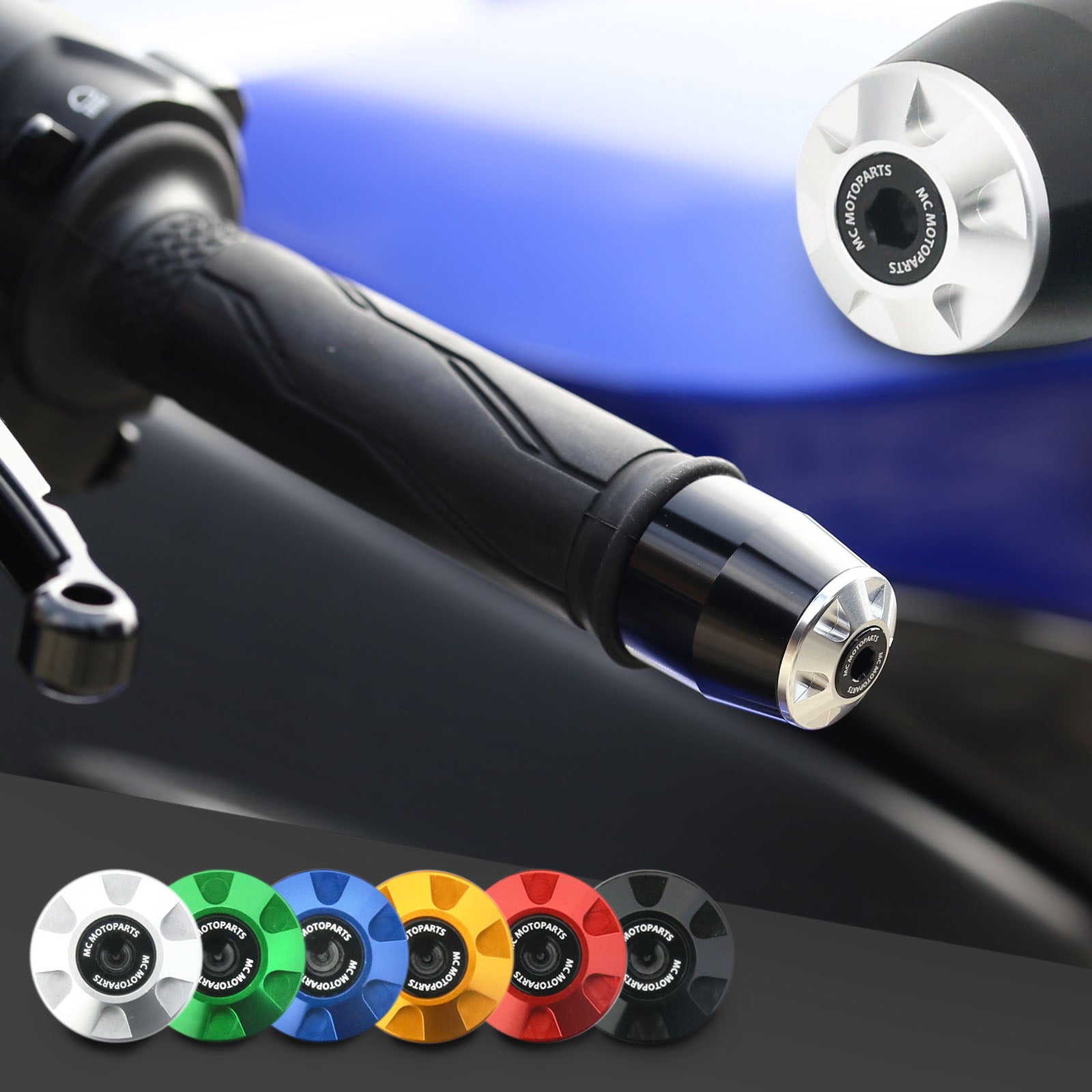 Fits Kawasaki ZX-6R ZX-10R ZX 600 Ninja Engraved Logo STORM CNC Bar Ends - MC Motoparts
