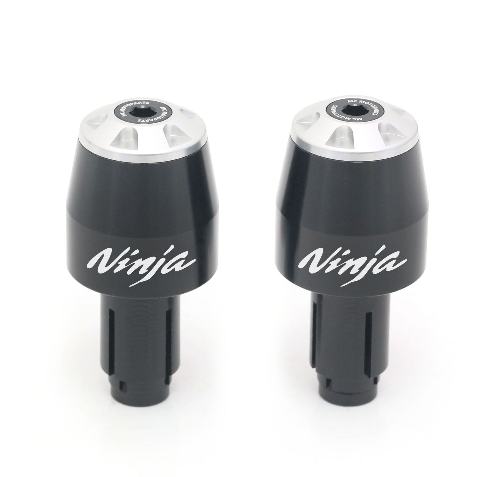 Fits Kawasaki 650R 400 250R Ninja Engraved Logo STORM CNC Bar Ends - MC Motoparts