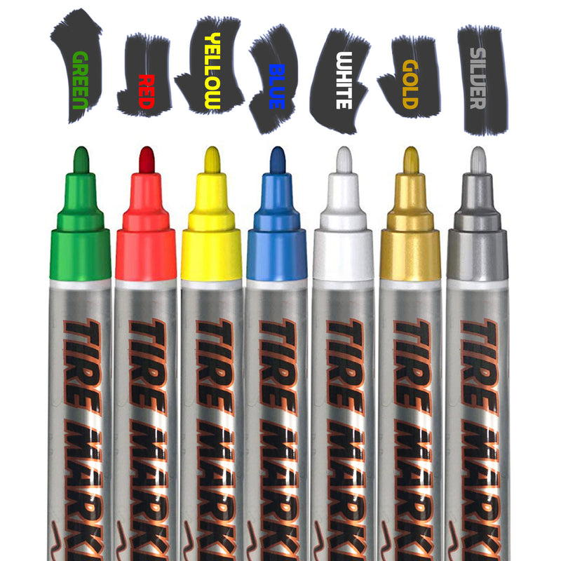 7 Colors Waterproof Tire Marker Pen For Motorcycles & Cars - MC Motoparts