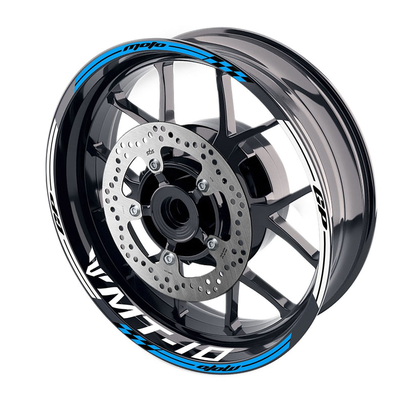 Fit Yamaha MT-10 Logo Moto GP Check 17 inch Wheel Rim Sticker - MC Motoparts