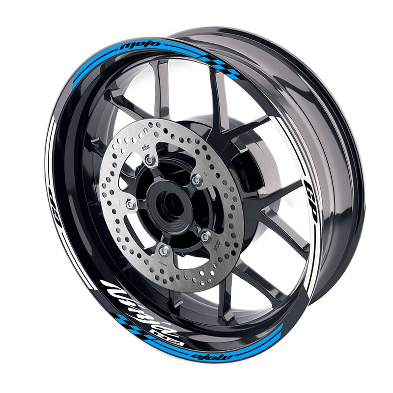 Fit Kawasaki Ninja H2 H2R Logo Moto GP Check 17 inch Wheel Rim Sticker - MC Motoparts