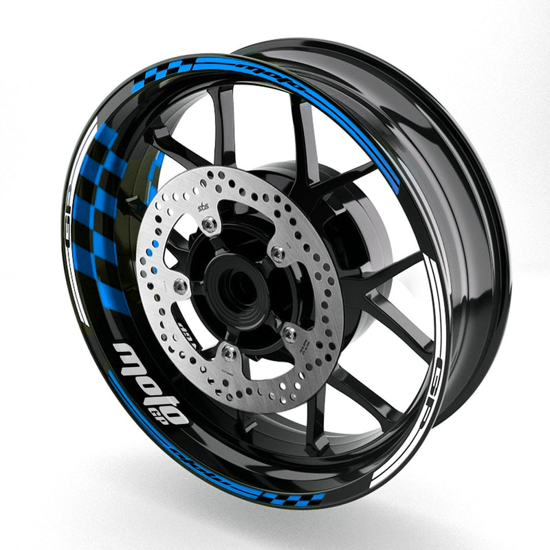 Fit Yamaha MT-10 Logo Moto GP Check 17 inch Wheel Rim Sticker - MC Motoparts