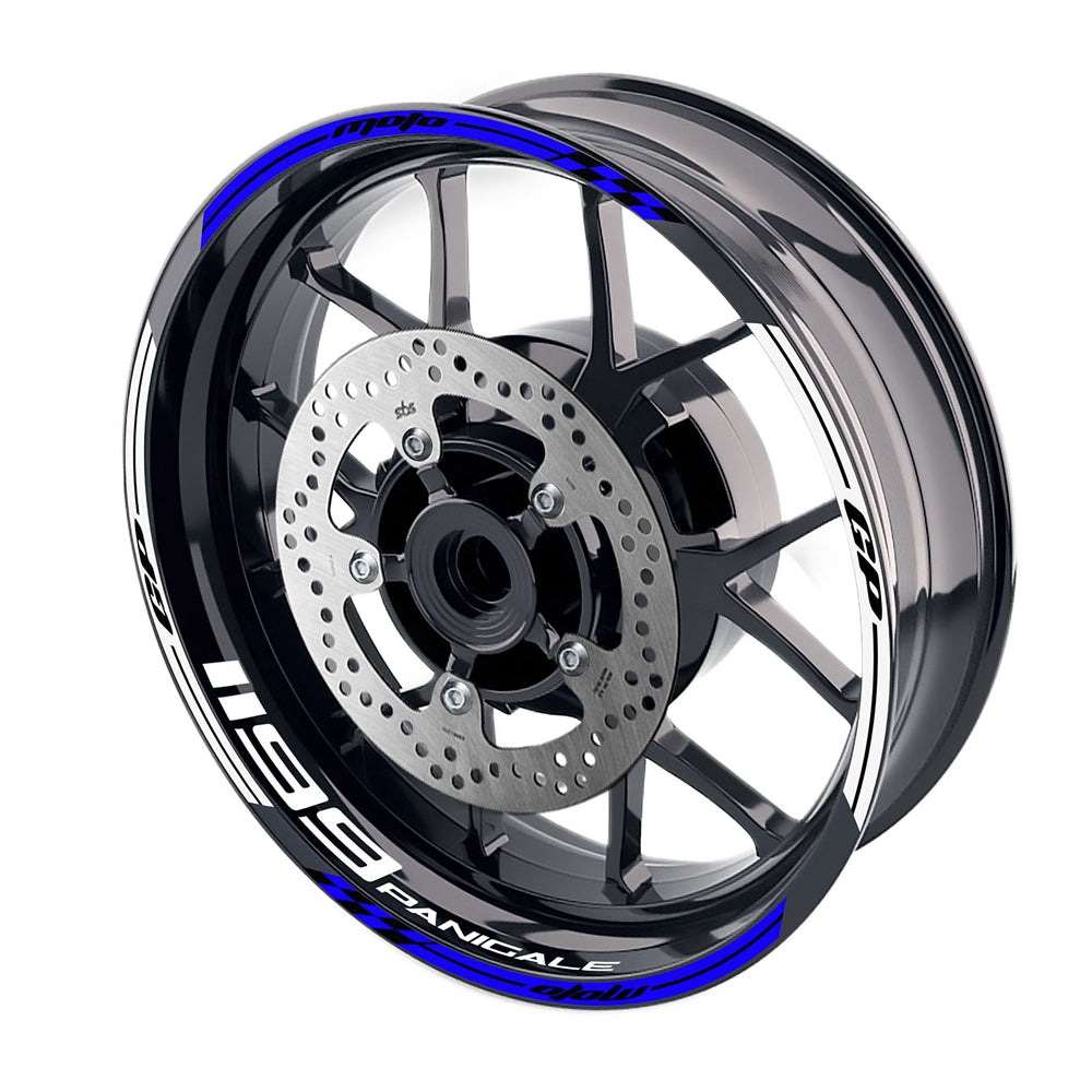Fit Ducati 1199 Panigale Logo Moto GP Check 17 inch Wheel Rim Sticker - MC Motoparts