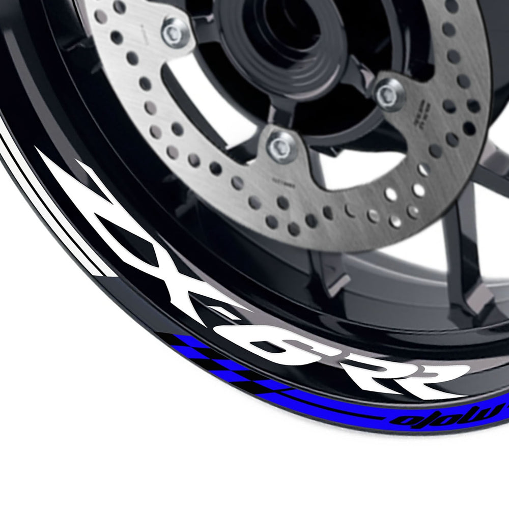 Fit Kawasaki ZX6RR Ninja ZX600 Logo GP 17 inch Rim Wheel Stickers Racing Check
