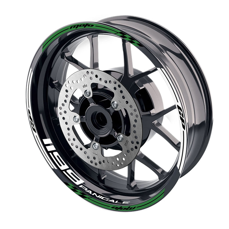 Fit Ducati 1199 Panigale Logo Moto GP Check 17 inch Wheel Rim Sticker - MC Motoparts