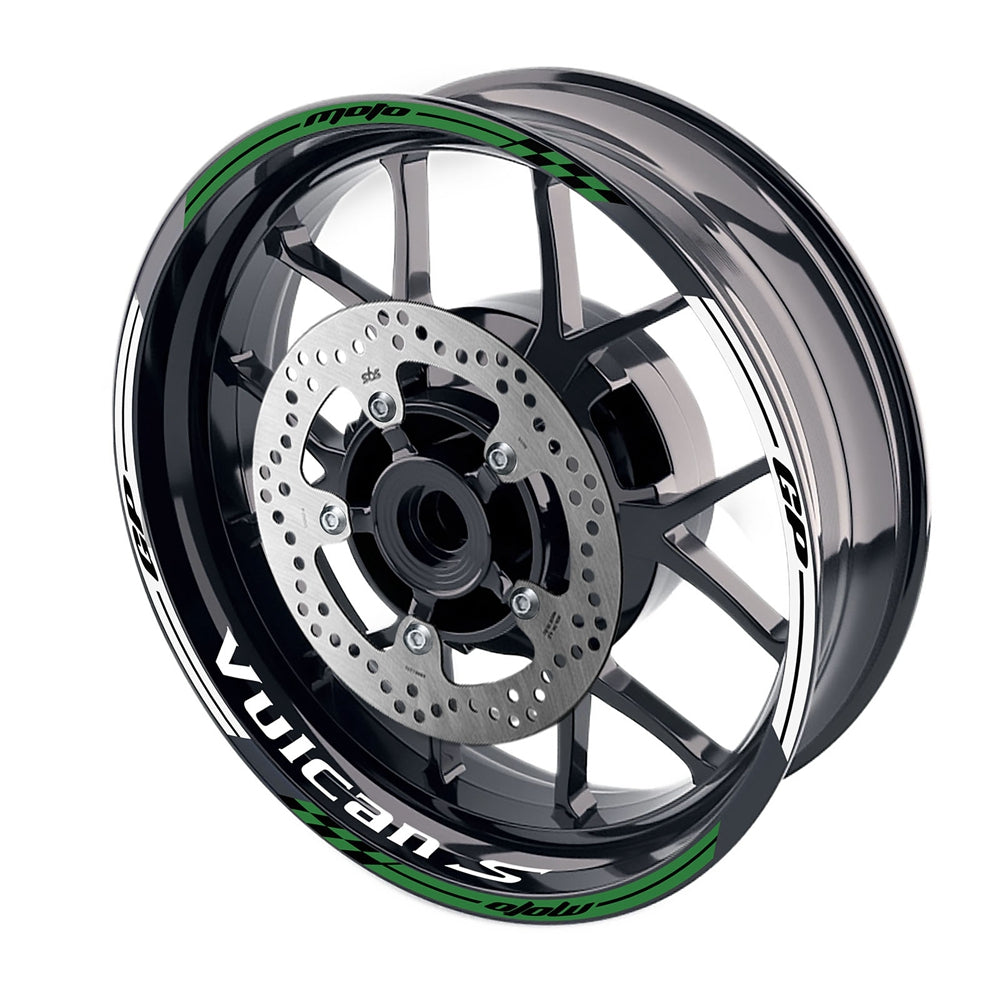 Fit Kawasaki Vulcan S 650 EN650 Logo Moto GP Check 17 inch Wheel Rim Sticker - MC Motoparts