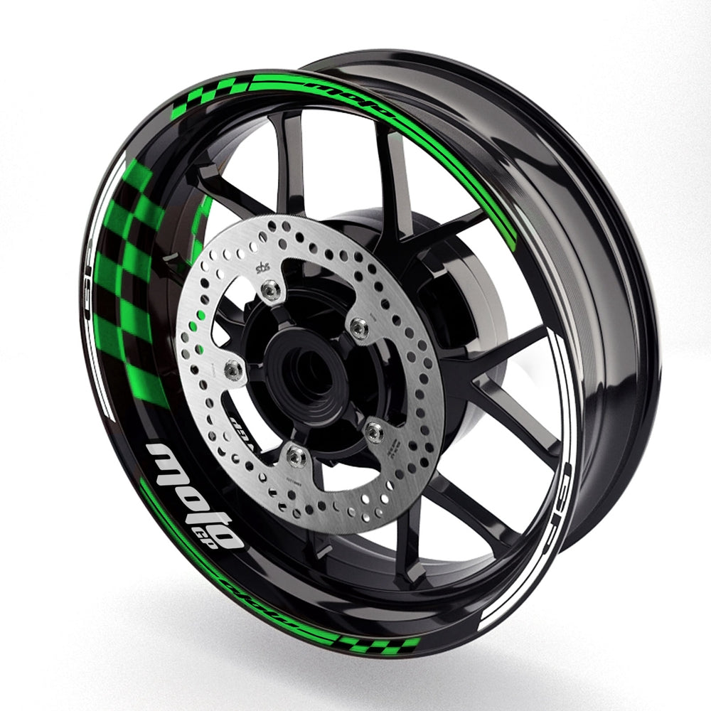 Fit Honda CBR650F Logo Moto GP Check 17 inch Wheel Rim Sticker - MC Motoparts