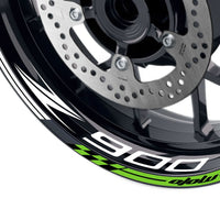 Fit Kawasaki Z900 Logo GP 17 inch Rim Wheel Stickers Racing Check