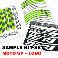 Fit Kawasaki Ninja 300R EX300 Logo Moto GP Check 17 inch Wheel Rim Sticker - MC Motoparts
