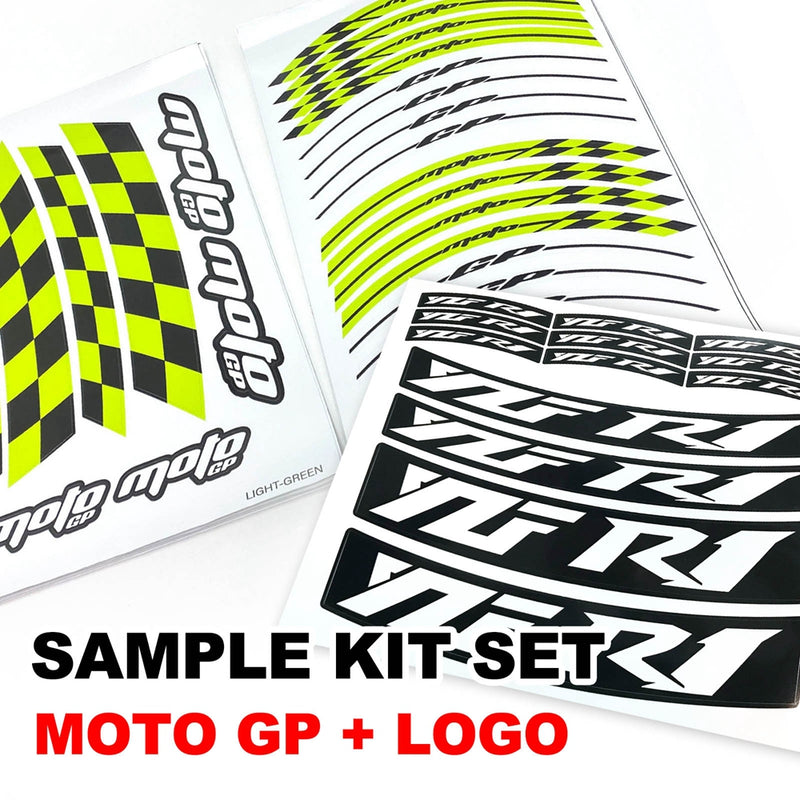 Fit Yamaha YZF R3 Logo Moto GP Check 17 inch Wheel Rim Sticker - MC Motoparts