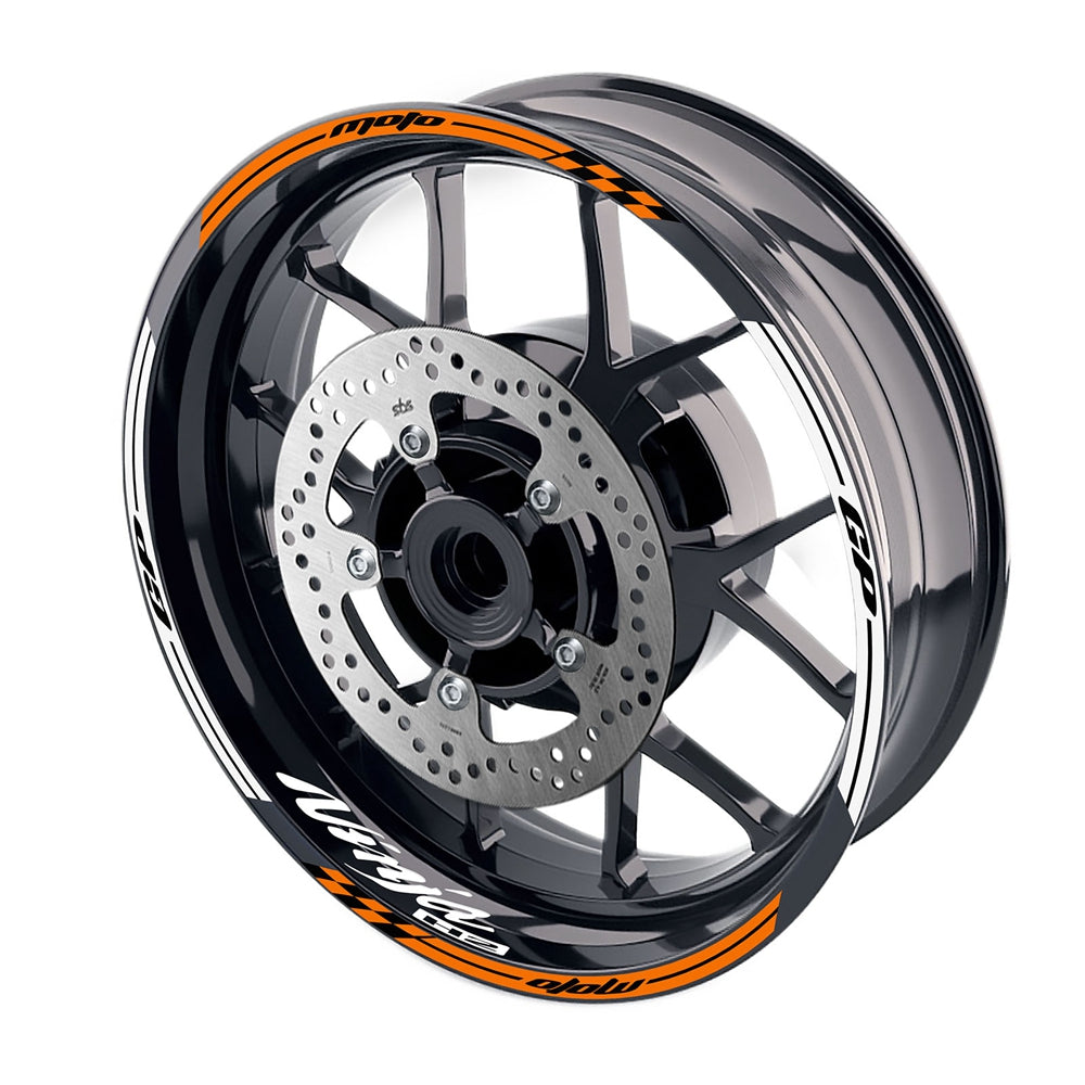 Fit Kawasaki Ninja H2 H2R Logo Moto GP Check 17 inch Wheel Rim Sticker - MC Motoparts