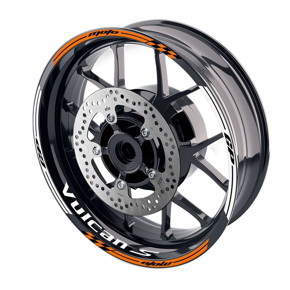 Fit Kawasaki Vulcan S 650 EN650 Logo Moto GP Check 17 inch Wheel Rim Sticker - MC Motoparts