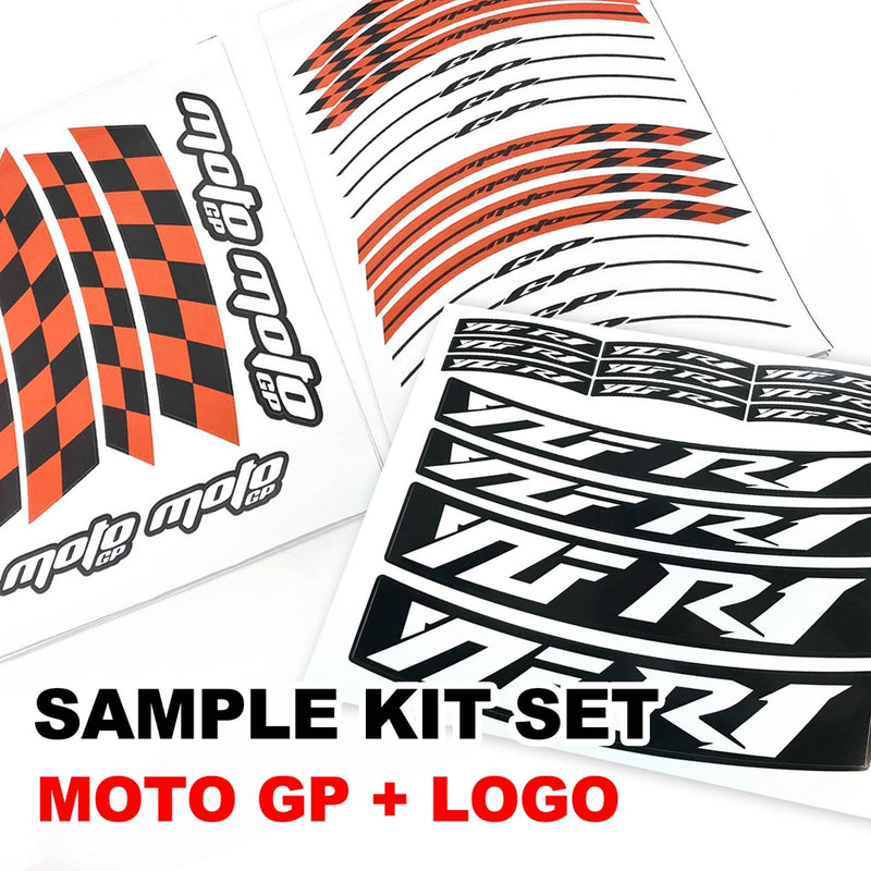 Fit Kawasaki ZX10RR Ninja Logo Moto GP Check 17 inch Wheel Rim Sticker - MC Motoparts