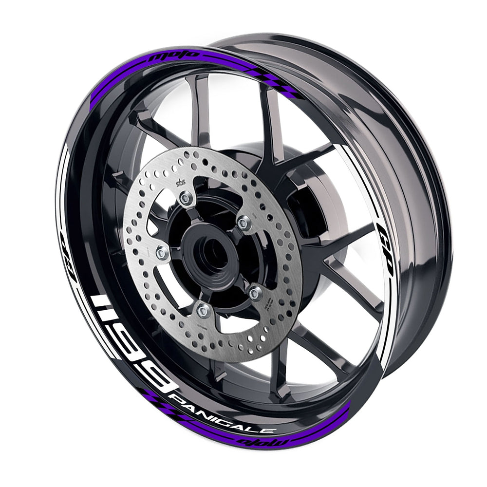 Fit Ducati 1199 Panigale Logo Moto GP Check 17 inch Wheel Rim Sticker - MC Motoparts
