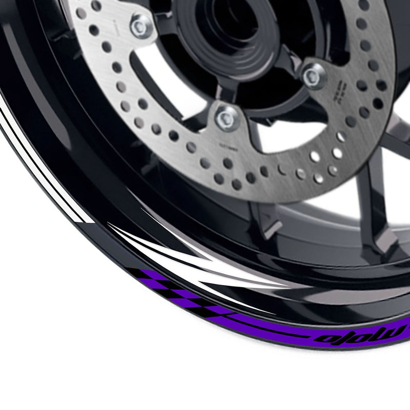 Fit Kawasaki Z750 Z800 Logo GP 17 inch Rim Wheel Stickers Racing Check