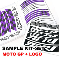 Fit Kawasaki ER-6N Logo Moto GP Check 17'' Wheel Rim Sticker - MC Motoparts