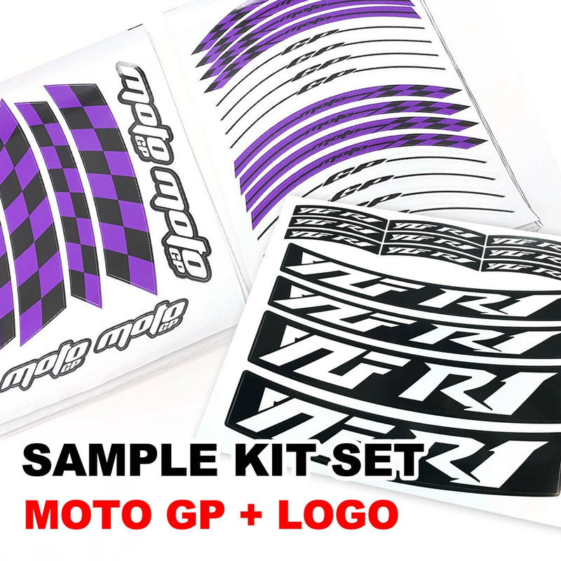 Fit Kawasaki ER-6N Logo Moto GP Check 17'' Wheel Rim Sticker - MC Motoparts