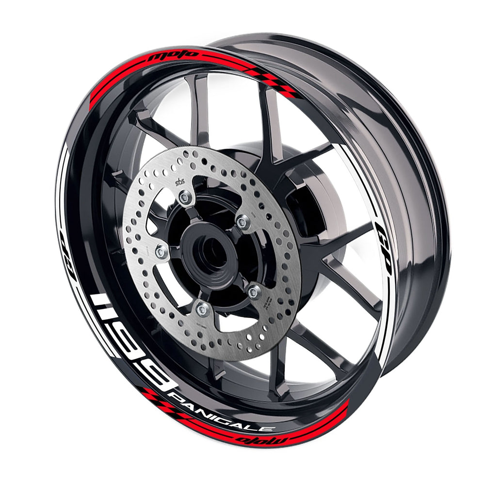 Fit Ducati 1199 Panigale Logo Moto GP Check 17 inch Wheel Rim Sticker - MC Motoparts
