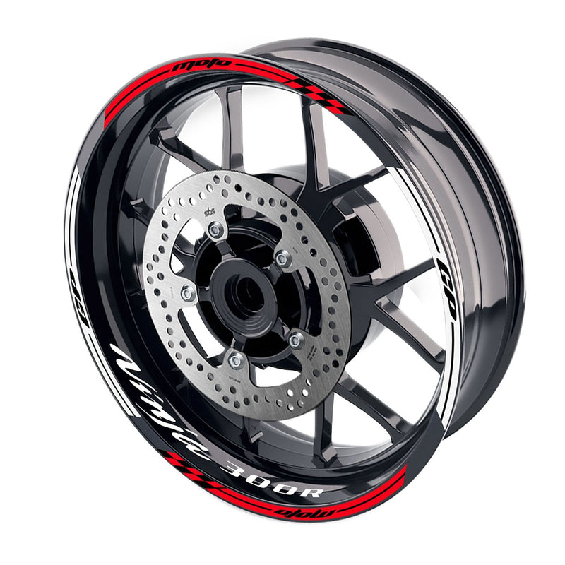 Fit Kawasaki Ninja 300R EX300 Logo Moto GP Check 17 inch Wheel Rim Sticker - MC Motoparts
