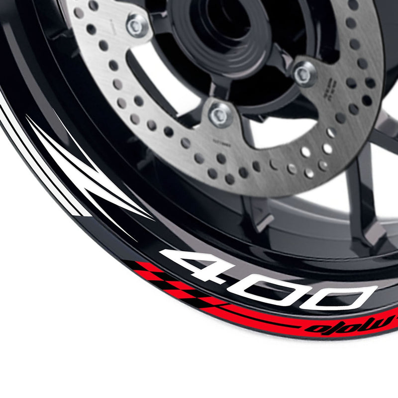 Fit Kawasaki Z400 Logo GP 17 inch Rim Wheel Stickers Racing Check