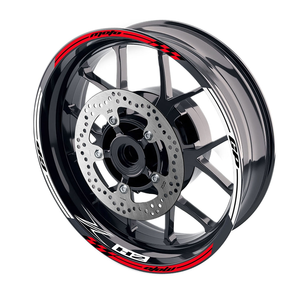 Fit Kawasaki Z H2 Logo Moto GP Check 17 inch Wheel Rim Sticker - MC Motoparts