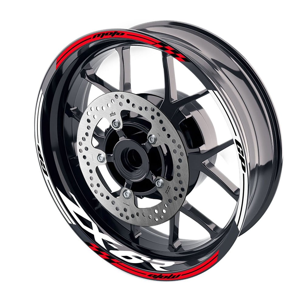 Fit Kawasaki ZX6R Ninja ZX636 Logo Moto GP Check 17 inch Wheel Rim Sticker - MC Motoparts