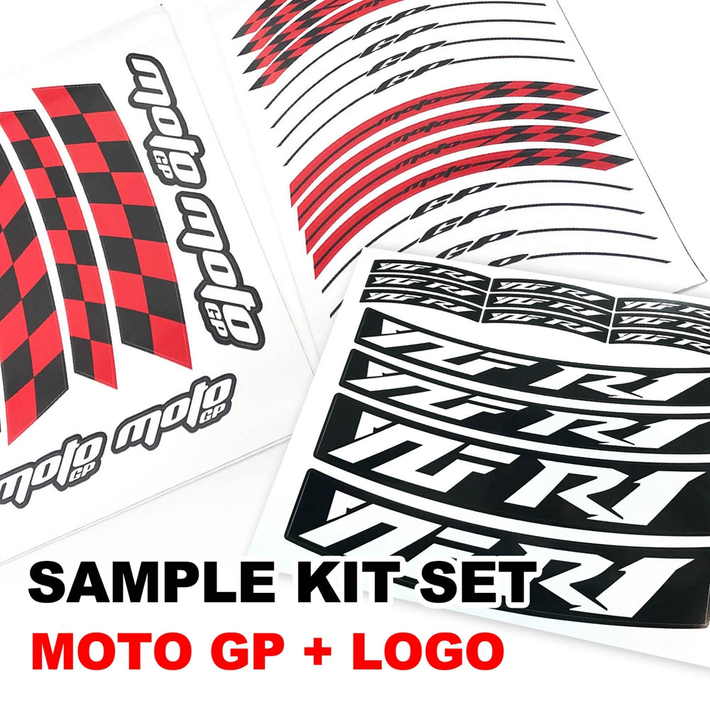 Fit Ducati 1098 Logo Moto GP Check 17 inch Wheel Rim Sticker - MC Motoparts