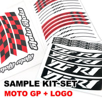 Fit Aprilia RS125 Logo Moto GP Check 17'' Wheel Rim Sticker - MC Motoparts