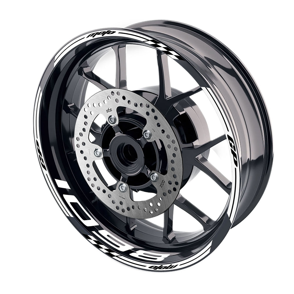 Fit Ducati 1098 Logo Moto GP Check 17 inch Wheel Rim Sticker - MC Motoparts