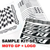 Fit Kawasaki Ninja H2 H2R Logo Moto GP Check 17 inch Wheel Rim Sticker - MC Motoparts