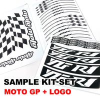 Fit Kawasaki Ninja H2 H2R Logo Moto GP Check 17 inch Wheel Rim Sticker - MC Motoparts