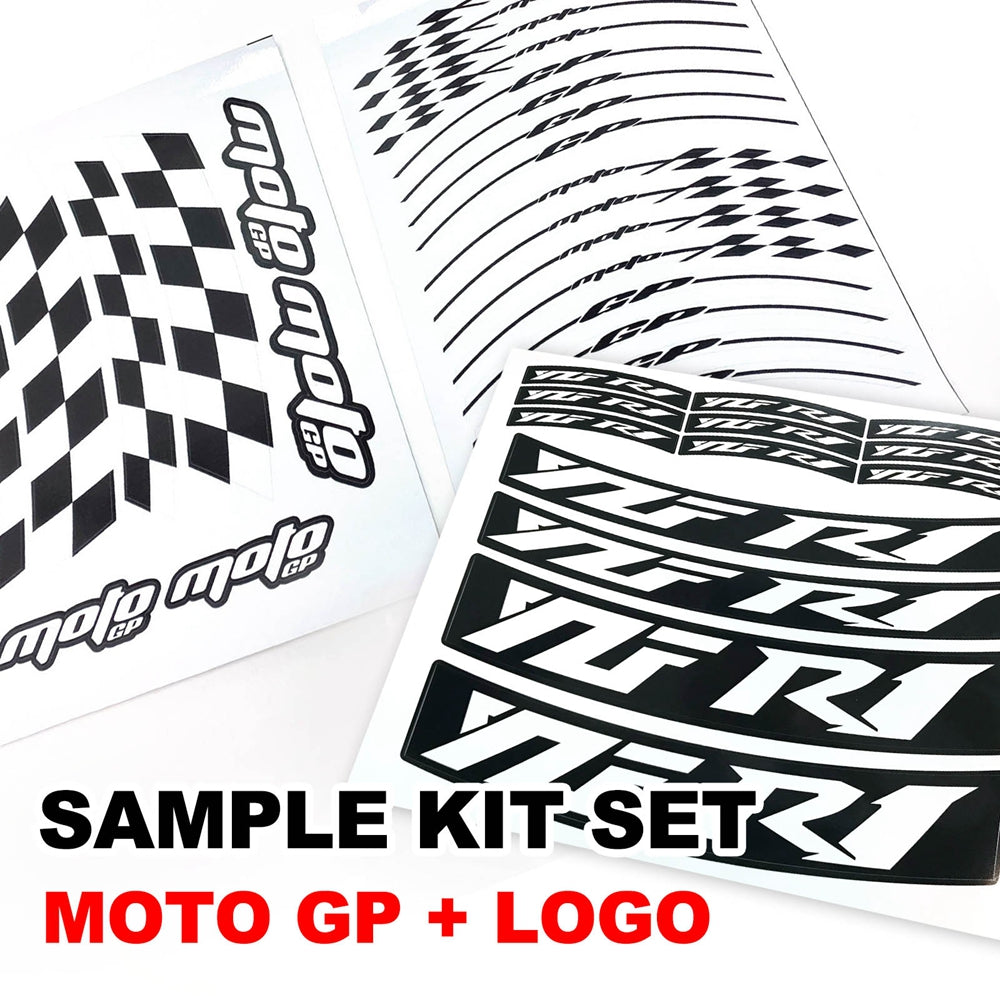 Fit Kawasaki Ninja H2 H2R Logo Moto GP Check 17 inch Wheel Rim Sticker - MC Motoparts