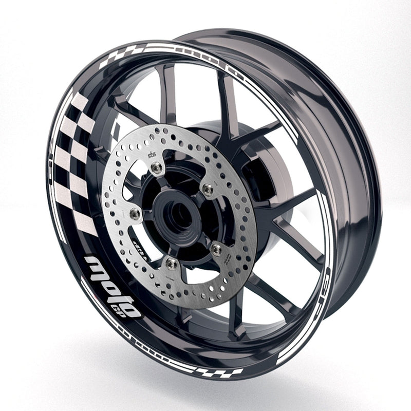Fit Kawasaki Ninja 300R EX300 Logo Moto GP Check 17 inch Wheel Rim Sticker - MC Motoparts
