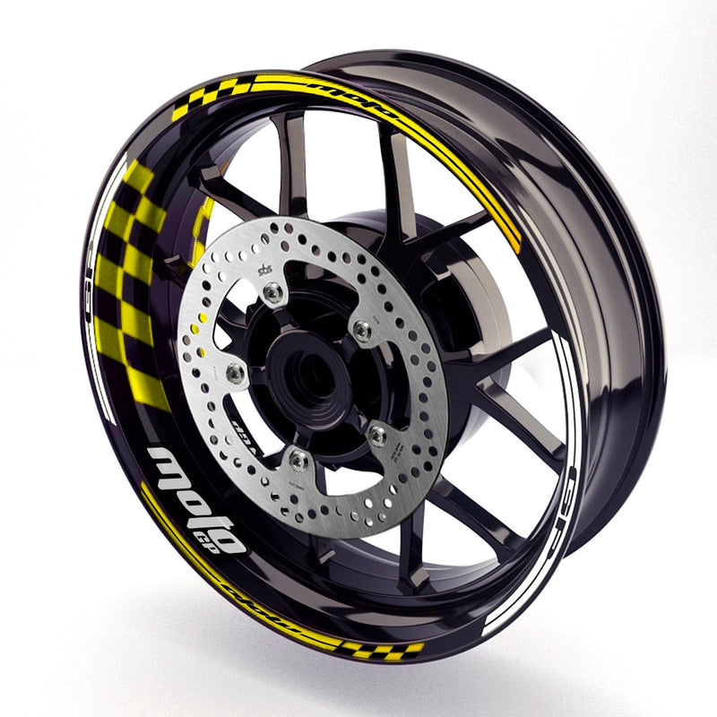 Fit Honda CB919 Hornet CB600F Logo Moto GP Check 17 inch Wheel Rim Sticker - MC Motoparts