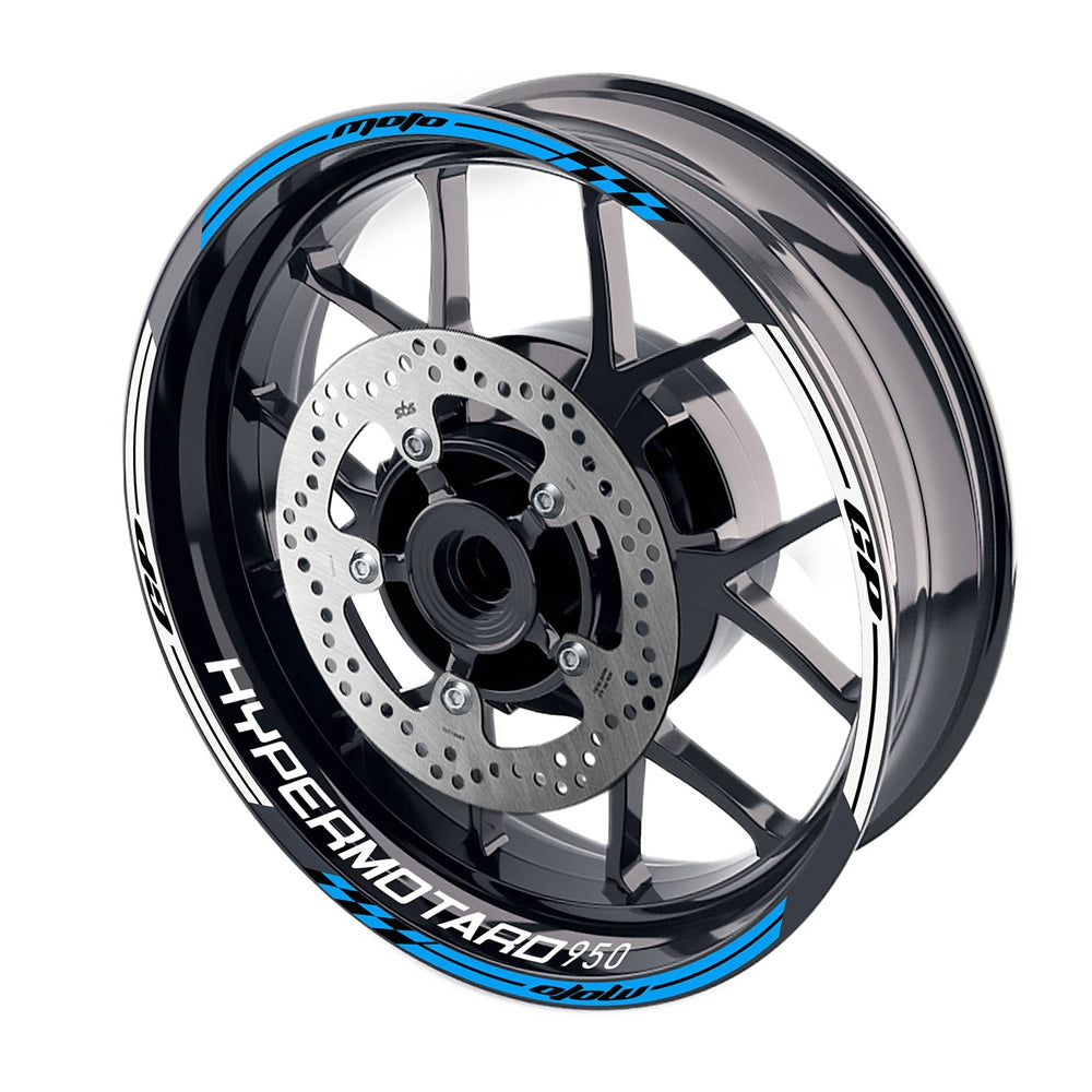 Fit Ducati Hypermotard 950 Logo Moto GP Stripe 17 inch Wheel Rim Sticker - MC Motoparts
