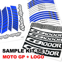 Fit Kawasaki ZX6RR Ninja ZX600 Logo Moto GP Stripe 17 inch Wheel Rim Sticker - MC Motoparts