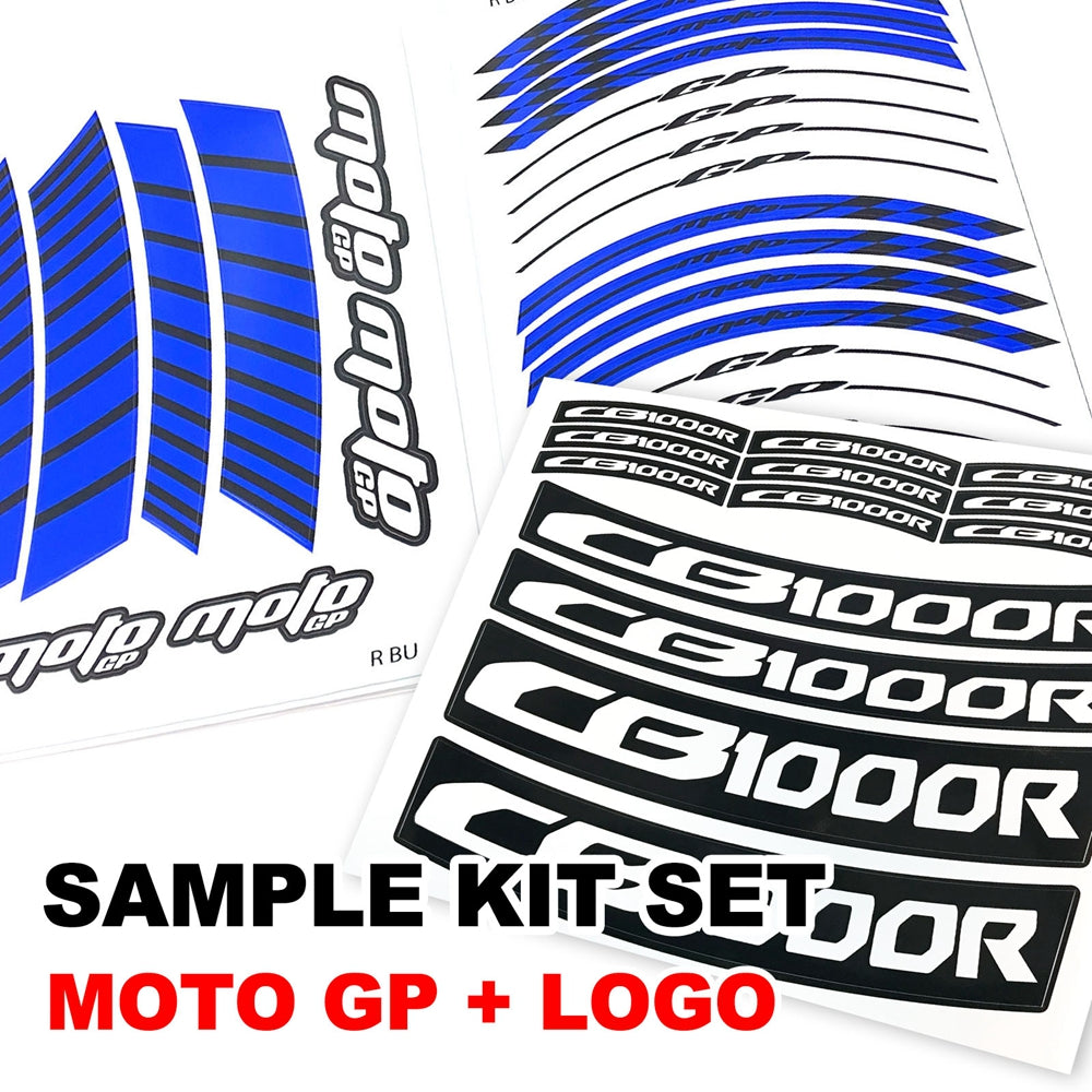 Fit Kawasaki ZX6RR Ninja ZX600 Logo Moto GP Stripe 17 inch Wheel Rim Sticker - MC Motoparts