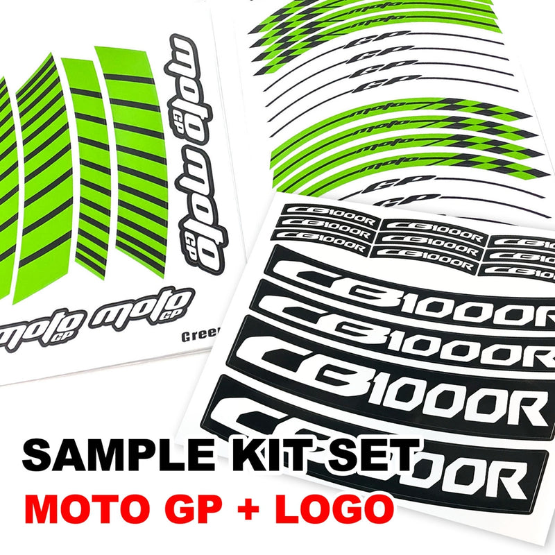 Fit Kawasaki ZX6R Ninja ZX636 Logo Moto GP Stripe 17 inch Wheel Rim Sticker - MC Motoparts