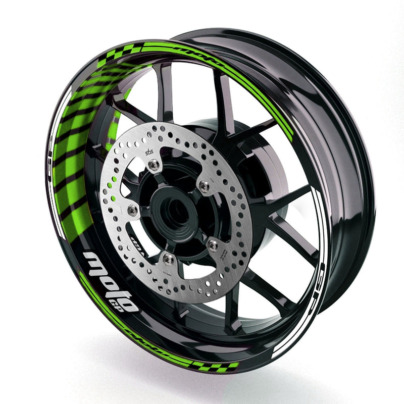 Fit Kawasaki Ninja H2 H2R Logo Moto GP Stripe 17 inch Wheel Rim Sticker - MC Motoparts