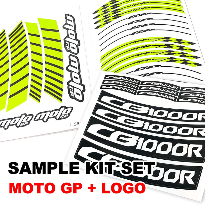 Fit Yamaha YZF R3 Logo Moto GP Stripe 17 inch Wheel Rim Sticker - MC Motoparts