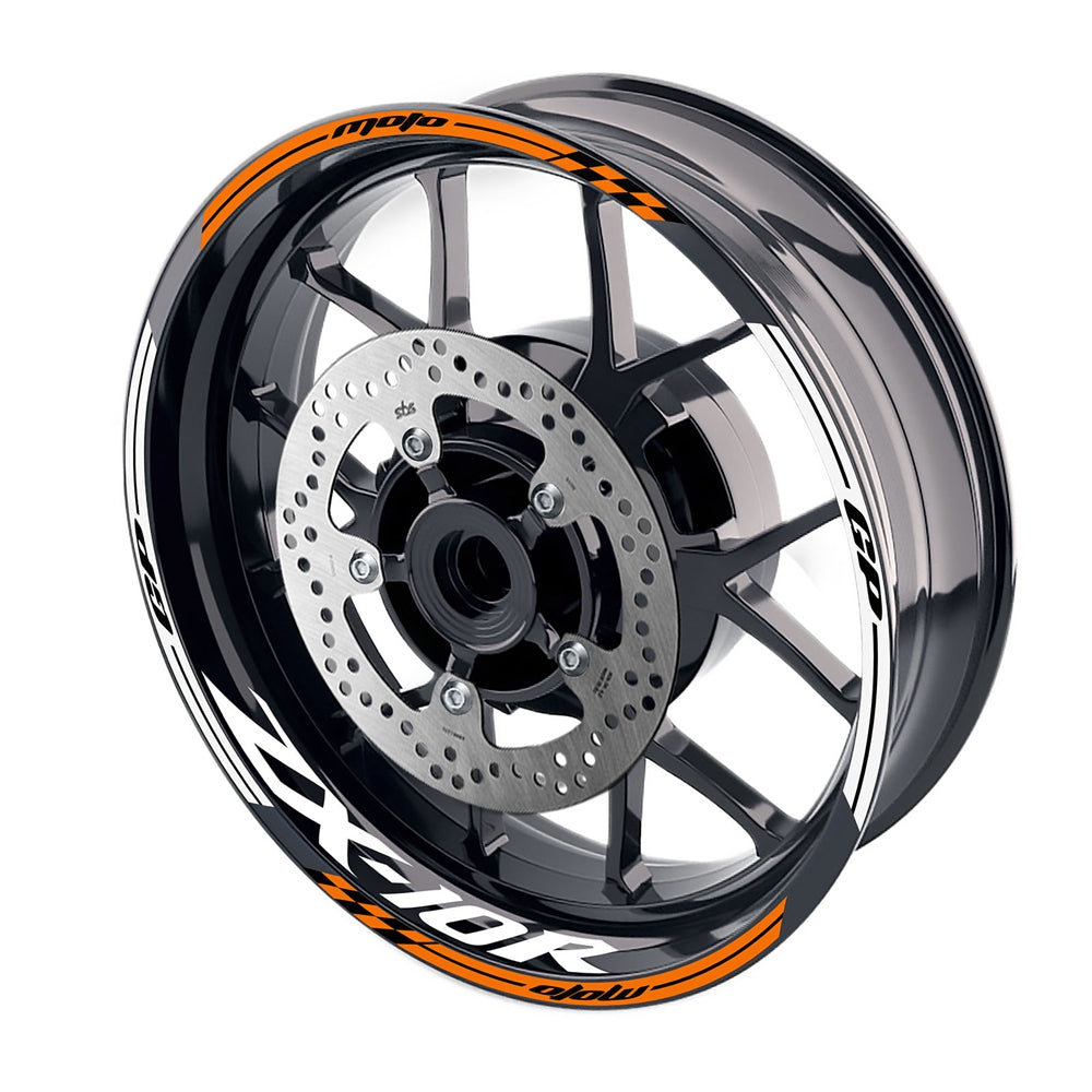 Fit Kawasaki ZX10R Ninja Logo Moto GP Stripe 17 inch Wheel Rim Sticker - MC Motoparts