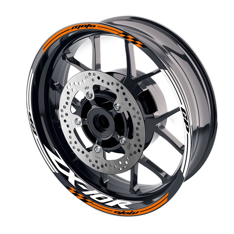 Fit Kawasaki ZX10R Ninja Logo Moto GP Stripe 17 inch Wheel Rim Sticker - MC Motoparts