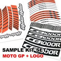 Fit Kawasaki ZX10RR Ninja Logo Moto GP Stripe 17 inch Wheel Rim Sticker - MC Motoparts