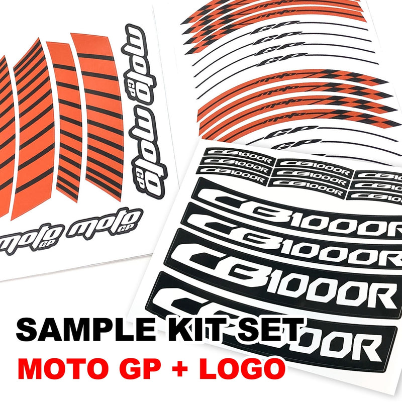 Fit Kawasaki ZX10RR Ninja Logo Moto GP Stripe 17 inch Wheel Rim Sticker - MC Motoparts