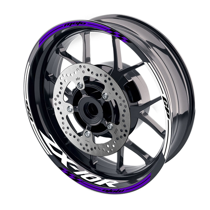Fit Kawasaki ZX10R Ninja Logo Moto GP Stripe 17 inch Wheel Rim Sticker - MC Motoparts