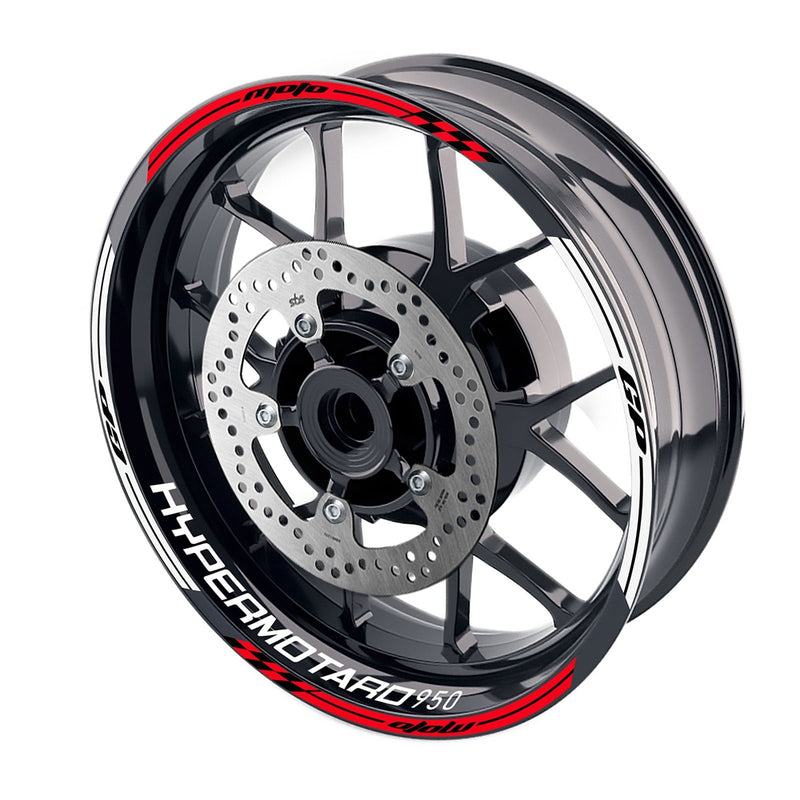 Fit Ducati Hypermotard 950 Logo Moto GP Stripe 17 inch Wheel Rim Sticker - MC Motoparts
