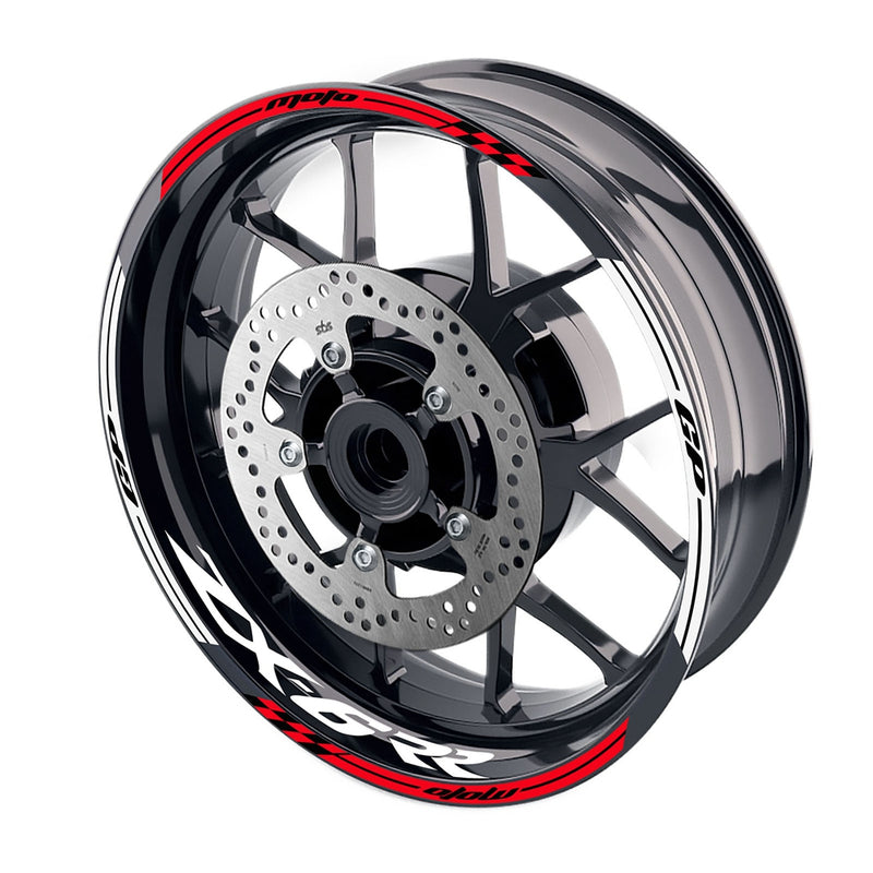 Fit Kawasaki ZX6RR Ninja ZX600 Logo Moto GP Stripe 17 inch Wheel Rim Sticker - MC Motoparts