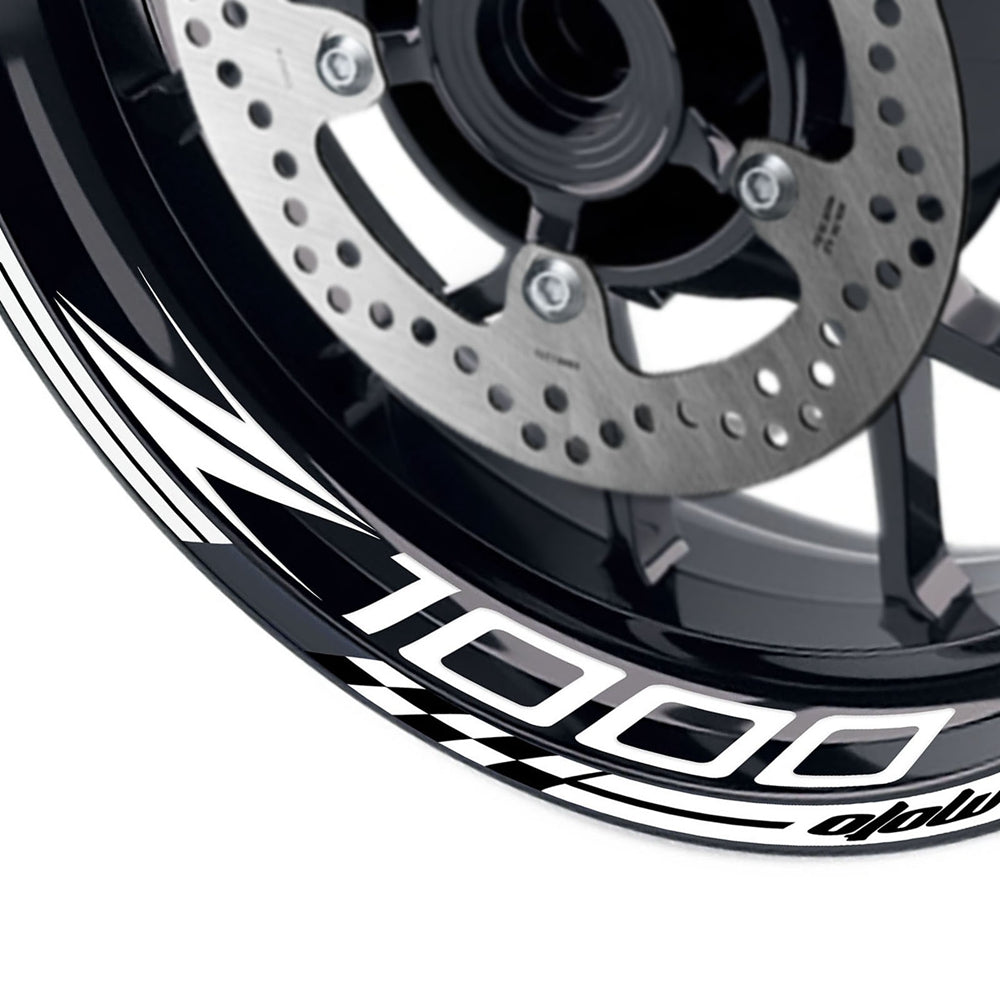 Fit Kawasaki Z1000 Logo GP 17 inch Rim Wheel Stickers Racing Check