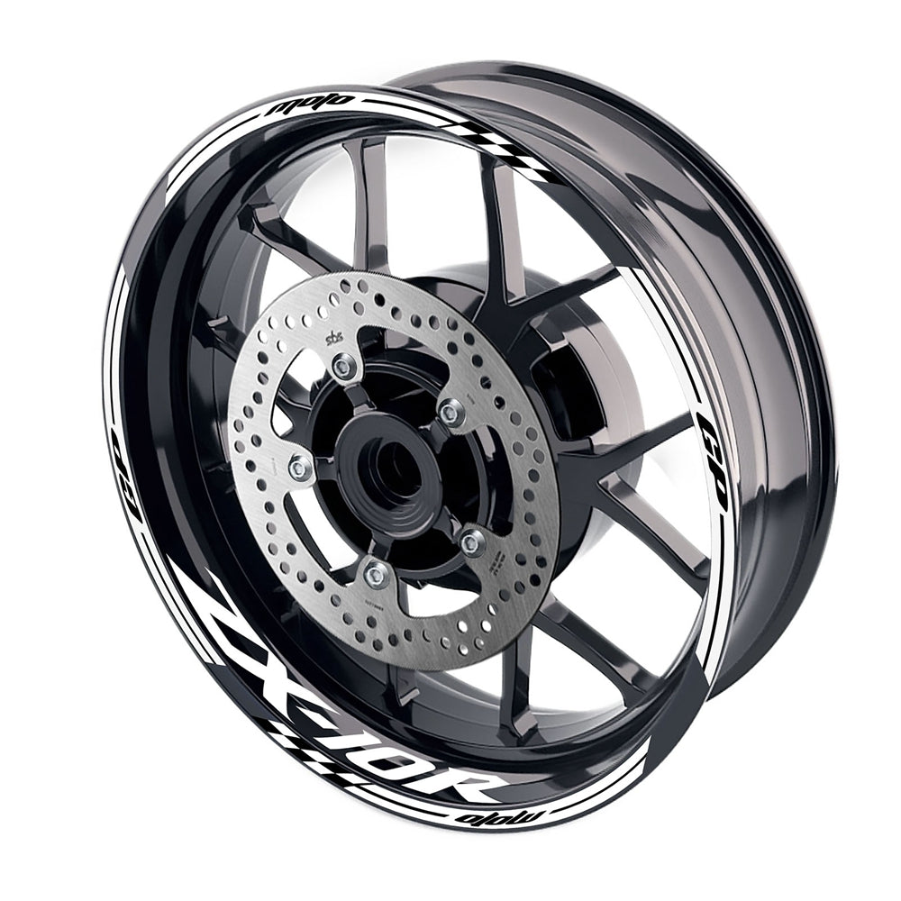 Fit Kawasaki ZX10R Ninja Logo Moto GP Stripe 17 inch Wheel Rim Sticker - MC Motoparts