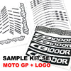 Fit Kawasaki Ninja H2 H2R Logo Moto GP Stripe 17 inch Wheel Rim Sticker - MC Motoparts